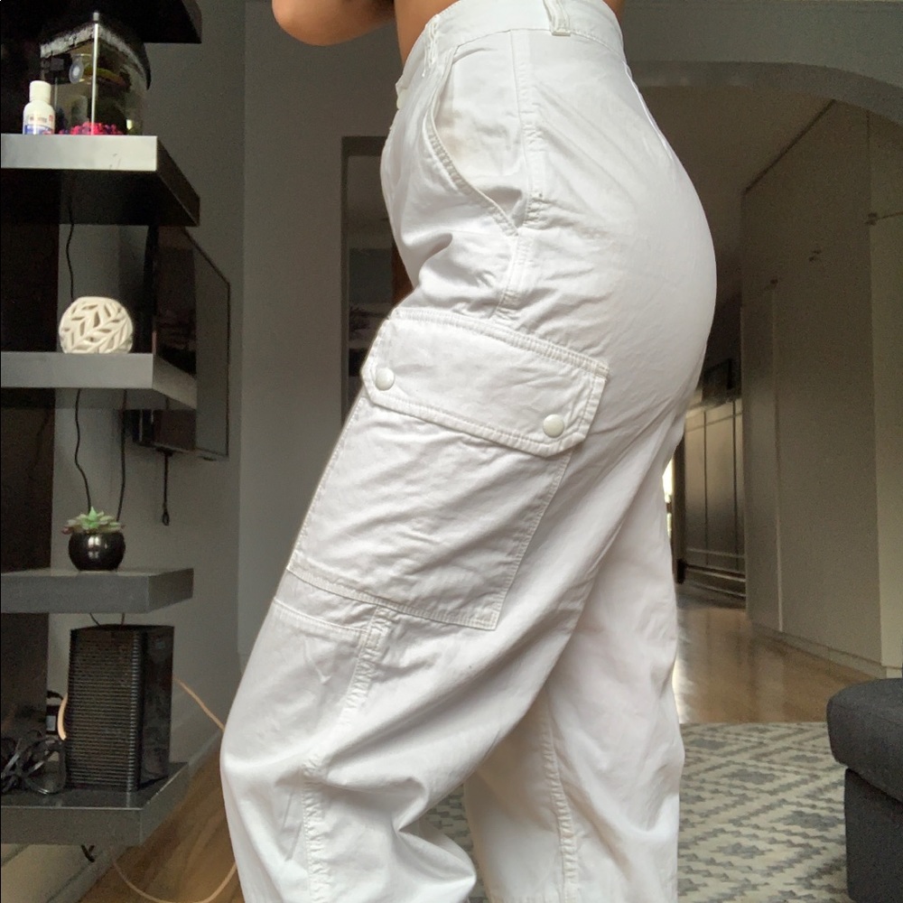 ✨Topshop White High Waisted Cargo Pants✨